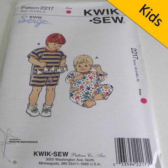 Kwik Sew 2217 clothing pattern (surge) Baby & Toddler Jumpsuit UNCUT - Picture 1 of 6